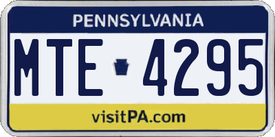 PA license plate MTE4295