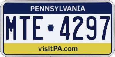 PA license plate MTE4297