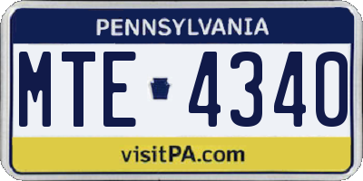 PA license plate MTE4340