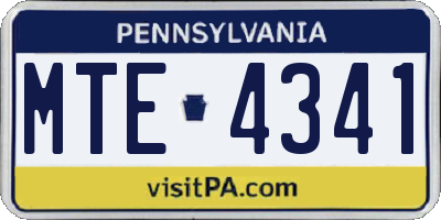 PA license plate MTE4341