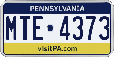 PA license plate MTE4373