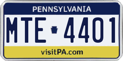 PA license plate MTE4401