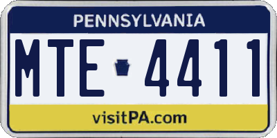 PA license plate MTE4411