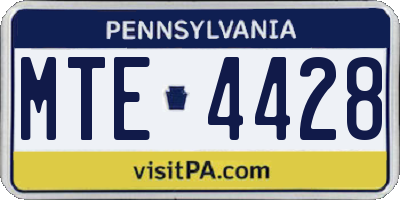 PA license plate MTE4428