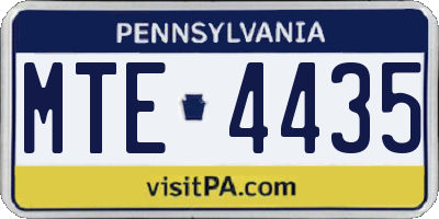 PA license plate MTE4435