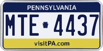 PA license plate MTE4437
