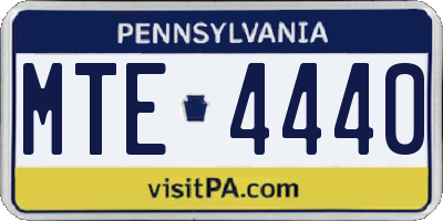 PA license plate MTE4440