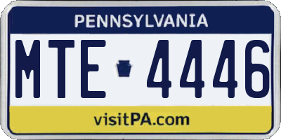 PA license plate MTE4446
