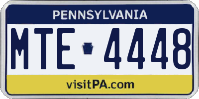 PA license plate MTE4448