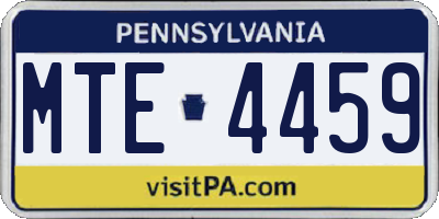 PA license plate MTE4459