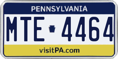 PA license plate MTE4464