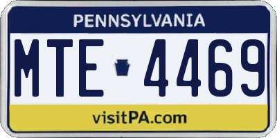 PA license plate MTE4469