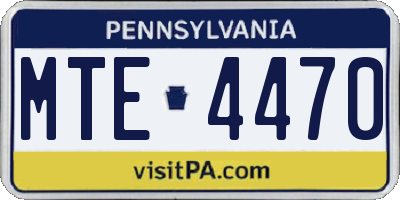 PA license plate MTE4470