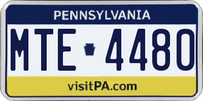 PA license plate MTE4480