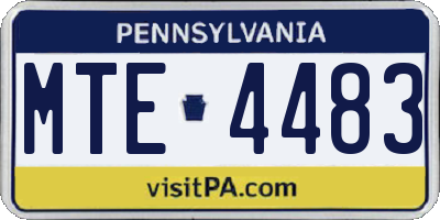 PA license plate MTE4483