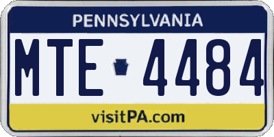 PA license plate MTE4484