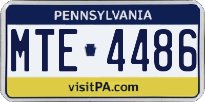 PA license plate MTE4486