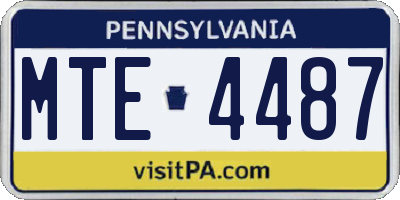 PA license plate MTE4487