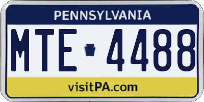 PA license plate MTE4488
