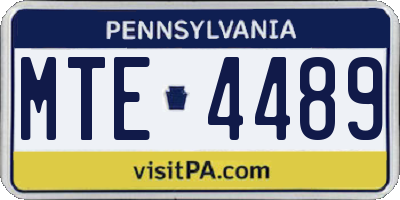 PA license plate MTE4489