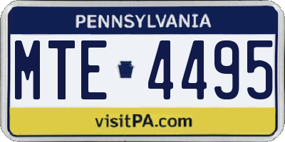 PA license plate MTE4495