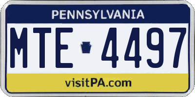 PA license plate MTE4497