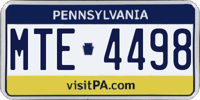 PA license plate MTE4498