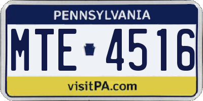 PA license plate MTE4516