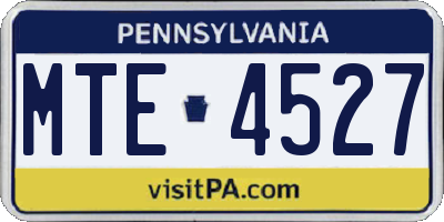 PA license plate MTE4527