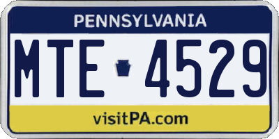 PA license plate MTE4529