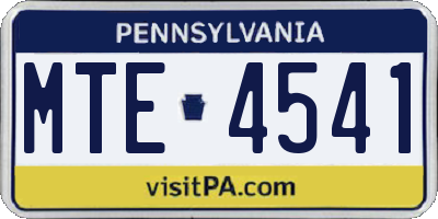 PA license plate MTE4541