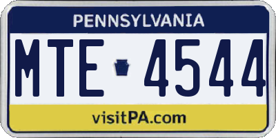 PA license plate MTE4544