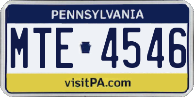 PA license plate MTE4546