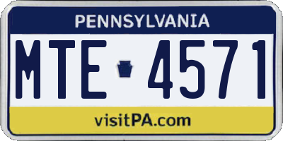 PA license plate MTE4571