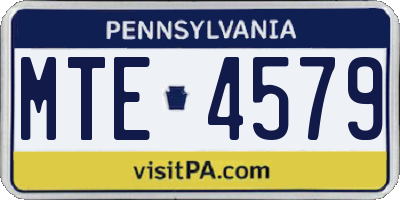 PA license plate MTE4579