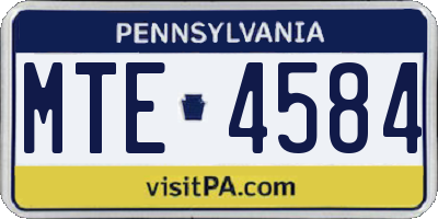 PA license plate MTE4584