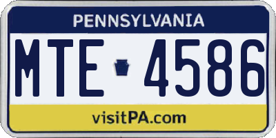 PA license plate MTE4586