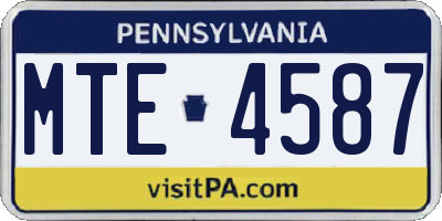 PA license plate MTE4587