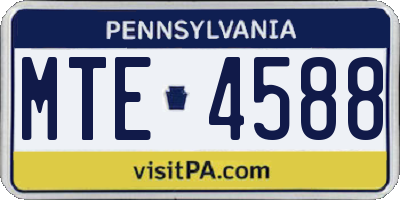PA license plate MTE4588