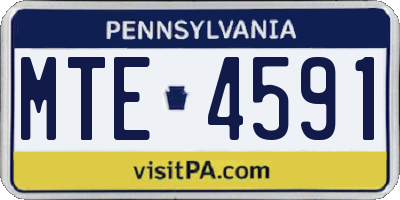 PA license plate MTE4591