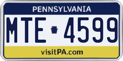 PA license plate MTE4599