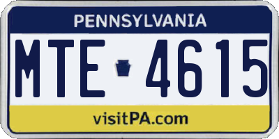 PA license plate MTE4615