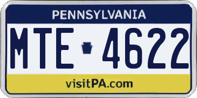 PA license plate MTE4622