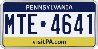 PA license plate MTE4641