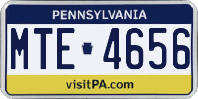 PA license plate MTE4656