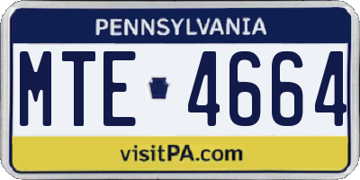 PA license plate MTE4664