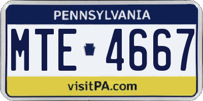 PA license plate MTE4667