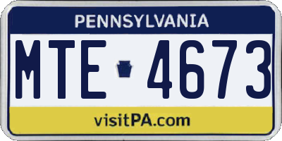 PA license plate MTE4673