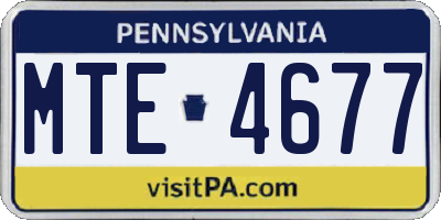 PA license plate MTE4677