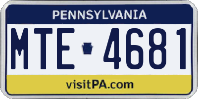 PA license plate MTE4681